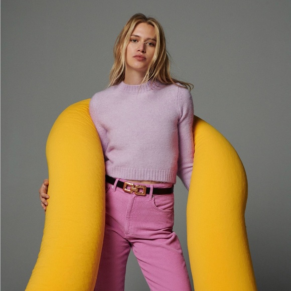 Zara Purple Cropped Knitted Sweater size M - Picture 1 of 4